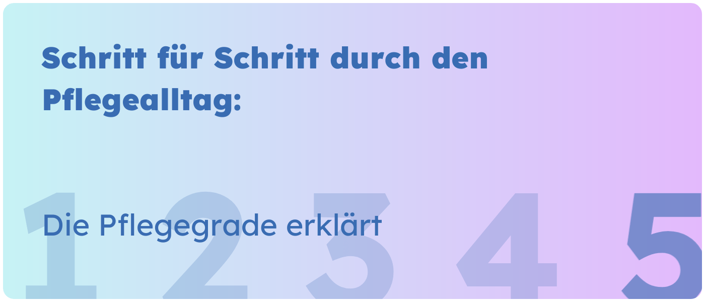 Das Bild listet die 5 Pflegegrade auf, markiert ist Pflegegrad 5